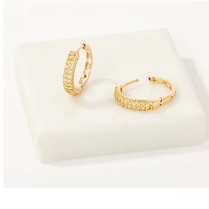 As Is" Affinity 14K Natural Yellow Diamond Hoops, 1/2cttw